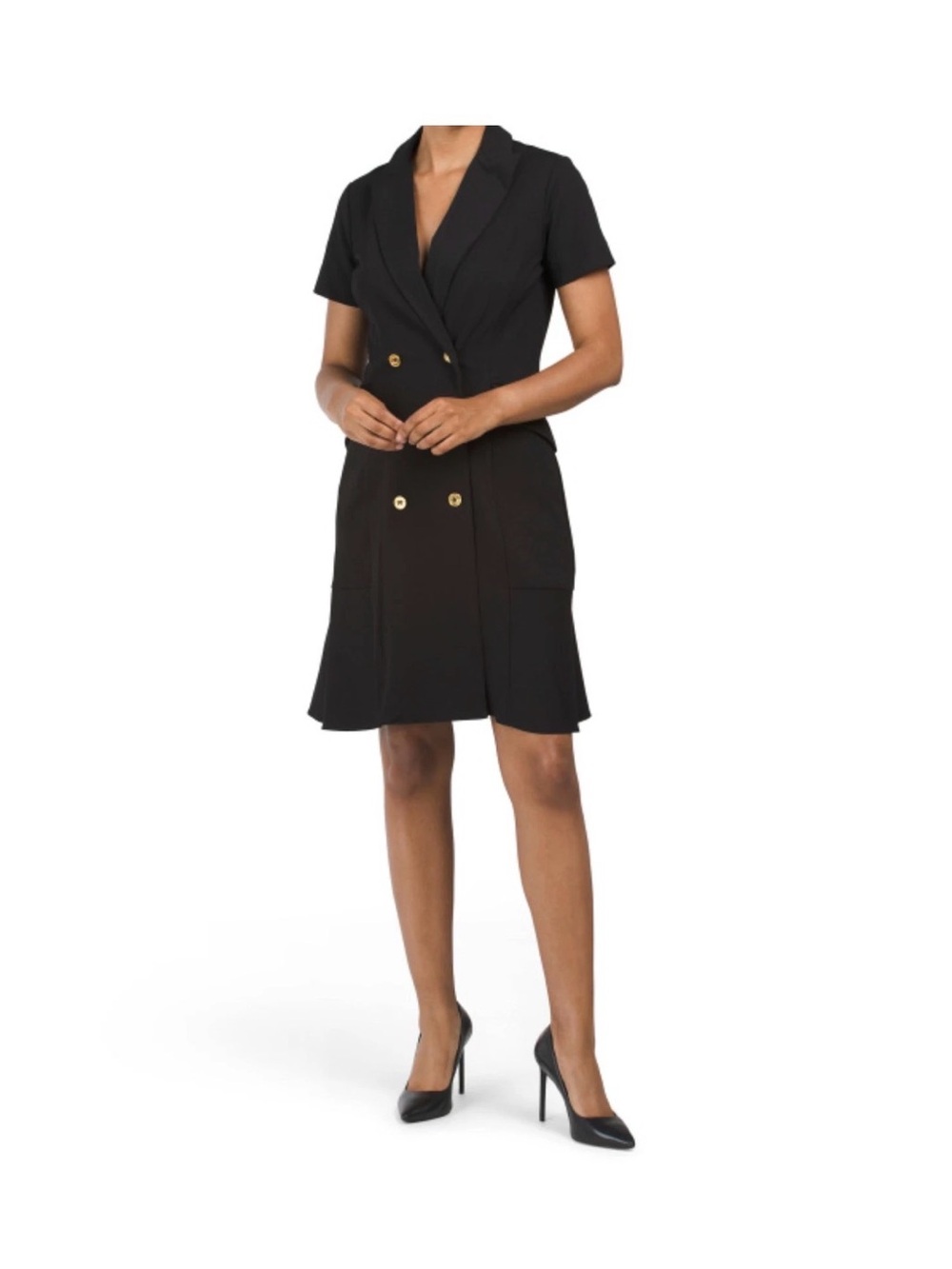 Nanette Lepore Double Breasted Wrap Sheath Blazer Mini Dress Black Size 8
